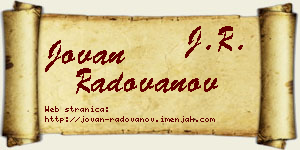 Jovan Radovanov vizit kartica
